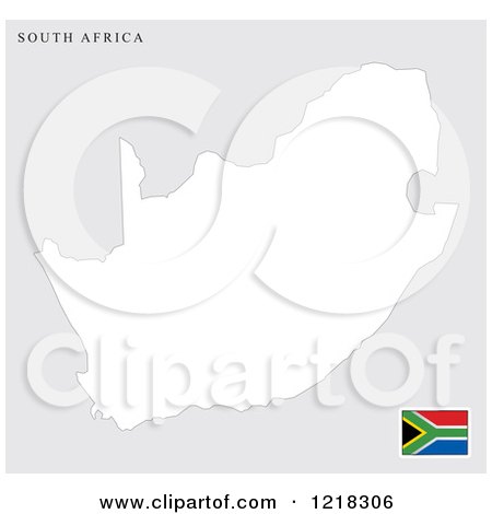 Clipart of a South Africa Map and Flag - Royalty Free Vector Illustration by Lal Perera
