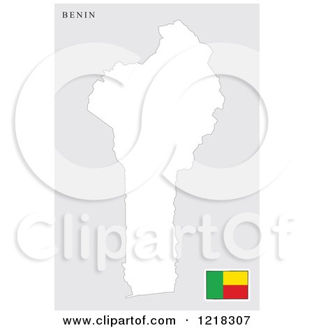 Clipart of a Benin Map and Flag - Royalty Free Vector Illustration by Lal Perera