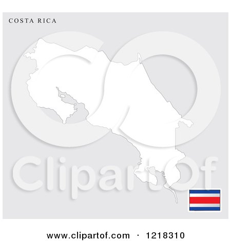 Clipart of a Costa Rica Map and Flag - Royalty Free Vector Illustration by Lal Perera
