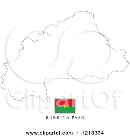 Clipart of a Burkina Faso Flag and Map Outline - Royalty Free Vector Illustration by Lal Perera