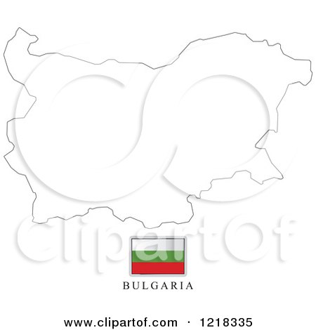 Clipart of a Bulgaria Flag and Map Outline - Royalty Free Vector Illustration by Lal Perera