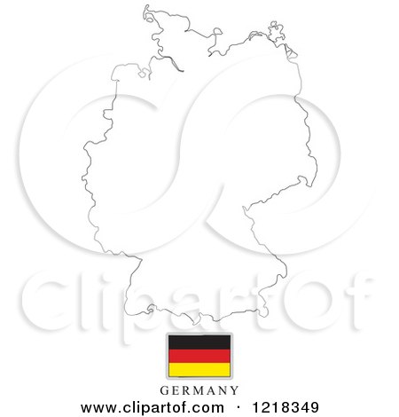 Clipart of a Germany Flag And Map Outline - Royalty Free Vector Illustration by Lal Perera