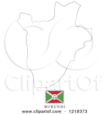 Clipart of a Burundi Flag And Map Outline - Royalty Free Vector Illustration by Lal Perera