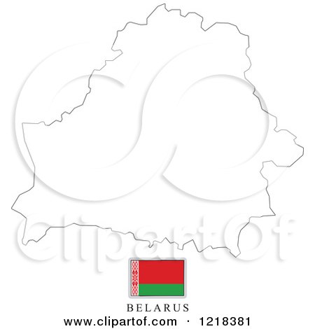 Clipart of a Belarus Flag And Map Outline - Royalty Free Vector Illustration by Lal Perera