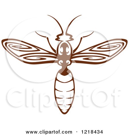 Clipart of a Brown and White Wasp - Royalty Free Vector Illustration by Vector Tradition SM