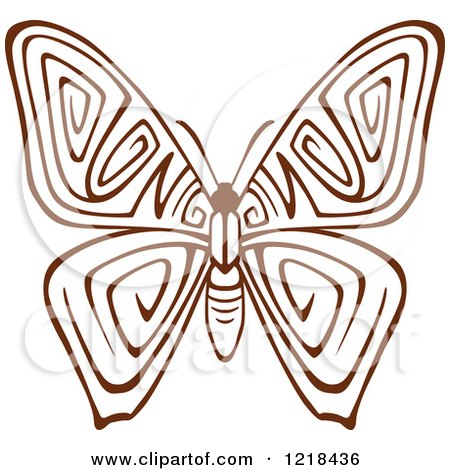 Clipart of a Brown and White Butterfly - Royalty Free Vector Illustration by Vector Tradition SM