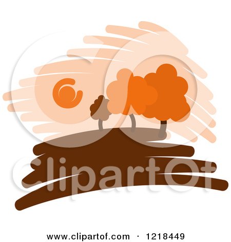 Clipart of a Hilly Autumn Design 8 - Royalty Free Vector Illustration by Vector Tradition SM