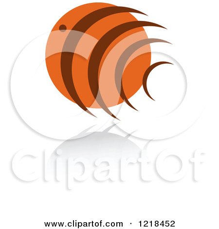 Clipart of an Abstract Orange and Brown Fish 2 - Royalty Free Vector Illustration by Vector Tradition SM