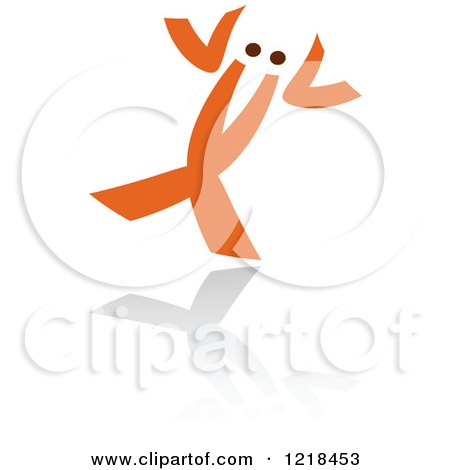 Clipart of an Abstract Orange Crab - Royalty Free Vector Illustration by Vector Tradition SM