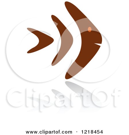 Clipart of an Abstract Orange and Brown Fish 6 - Royalty Free Vector Illustration by Vector Tradition SM
