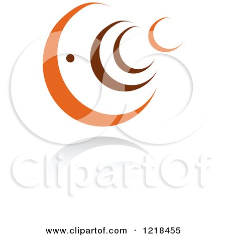 Clipart of an Abstract Orange and Brown Fish 5 - Royalty Free Vector Illustration by Vector Tradition SM