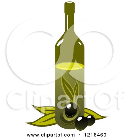 Clipart of a Bottle of Extra Virgin Olive Oil 7 - Royalty Free Vector Illustration by Vector Tradition SM