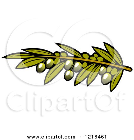 Clipart of Green Olives with Leaves 3 - Royalty Free Vector Illustration by Vector Tradition SM