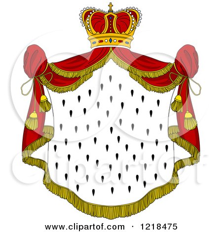 Clipart of a Crown and Royal Mantle with Red Drapes 4 - Royalty Free Vector Illustration by Vector Tradition SM