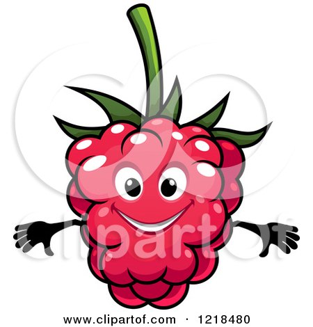 Clipart of a Happy Raspberry Character - Royalty Free Vector Illustration by Vector Tradition SM