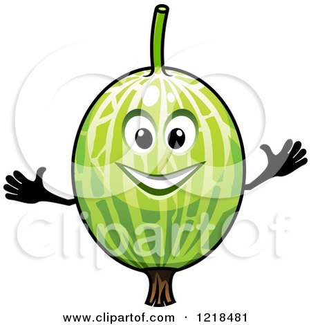 Clipart of a Happy Gooseberry Character - Royalty Free Vector Illustration by Vector Tradition SM