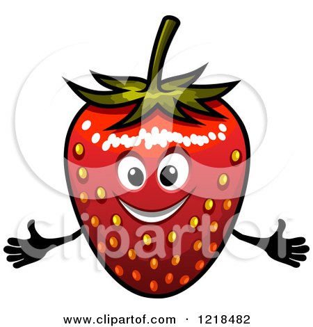Clipart of a Happy Strawberry Character - Royalty Free Vector Illustration by Vector Tradition SM