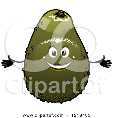 Clipart of a Happy Avocado Character - Royalty Free Vector Illustration by Vector Tradition SM