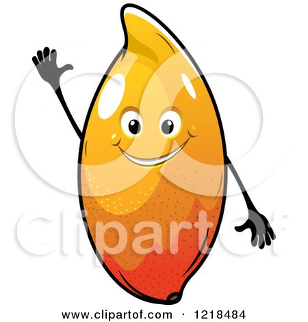 Clipart of a Happy Mango Character - Royalty Free Vector Illustration by Vector Tradition SM