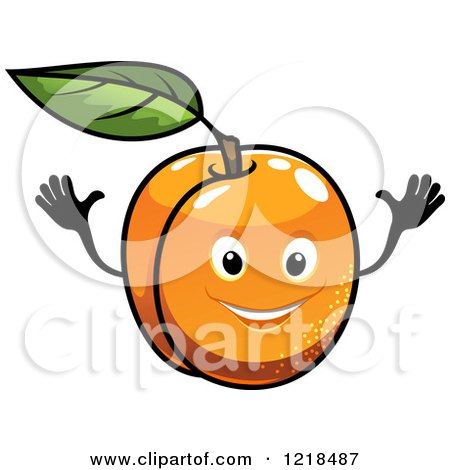 Clipart of a Happy Apricot Character - Royalty Free Vector Illustration by Vector Tradition SM