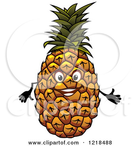 Clipart of a Happy Pineapple Character - Royalty Free Vector Illustration by Vector Tradition SM