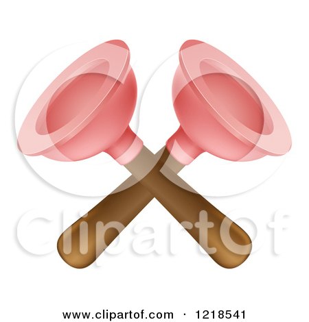 Clipart of Crossed Plungers - Royalty Free Vector Illustration by AtStockIllustration