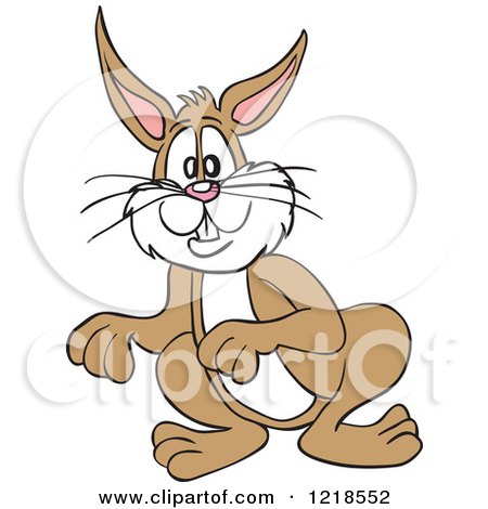 Clipart of a Standing Rabbit - Royalty Free Vector Illustration by LaffToon