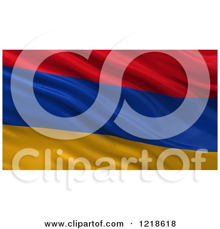 Clipart of a 3d Waving Flag of Armenia with Rippled Fabric - Royalty Free Illustration by stockillustrations