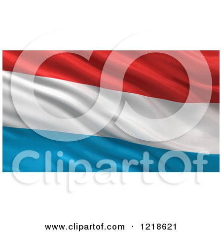 Clipart of a 3d Waving Flag of Luxembourg with Rippled Fabric - Royalty Free Illustration by stockillustrations