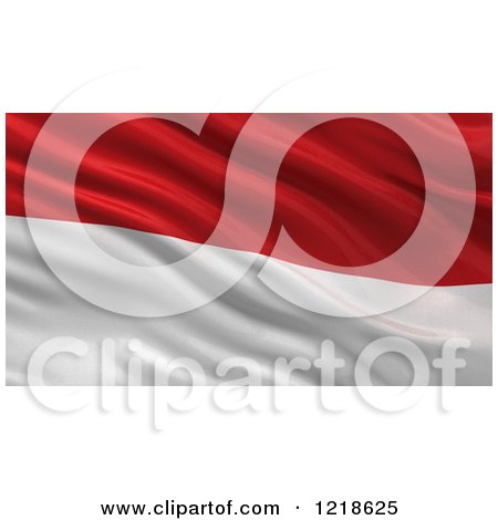Clipart of a 3d Waving Flag of Monaco with Rippled Fabric - Royalty Free Illustration by stockillustrations