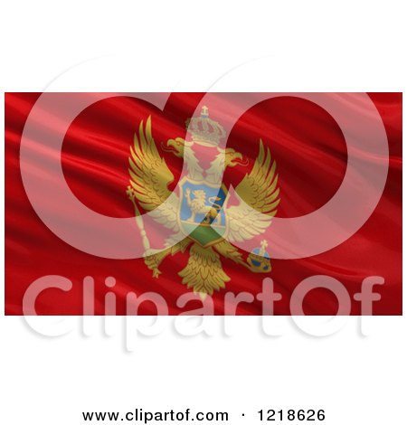 Clipart of a 3d Waving Flag of Montenegro with Rippled Fabric - Royalty Free Illustration by stockillustrations