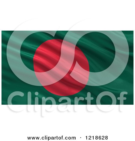 Clipart of a 3d Waving Flag of Bangladesh with Rippled Fabric - Royalty Free Illustration by stockillustrations