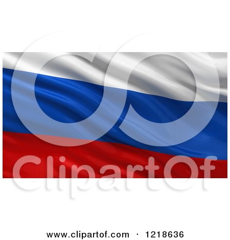 Clipart of a 3d Waving Flag of Russia with Rippled Fabric - Royalty Free Illustration by stockillustrations