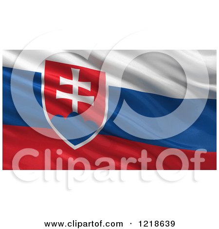 Clipart of a 3d Waving Flag of Slovakia with Rippled Fabric - Royalty Free Illustration by stockillustrations