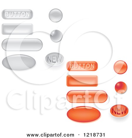 Clipart of Gray and Orange Website Buttons - Royalty Free Vector Illustration by dero