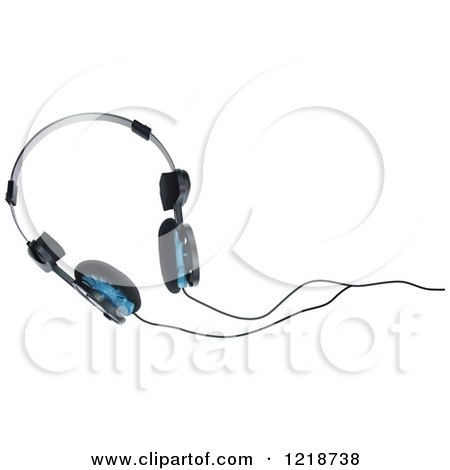 Clipart of Headphones and Cords - Royalty Free Vector Illustration by dero