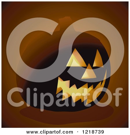 Clipart of a Glowing Jackolantern - Royalty Free Vector Illustration by dero