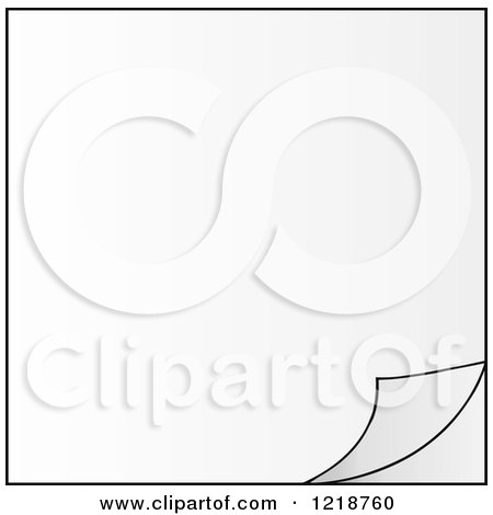 Clipart of a Turning White Page - Royalty Free Vector Illustration by Hit Toon