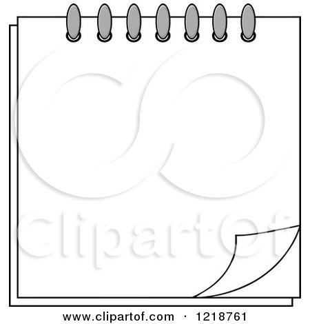 Clipart of a Turning White Blank Calendar Page - Royalty Free Vector Illustration by Hit Toon