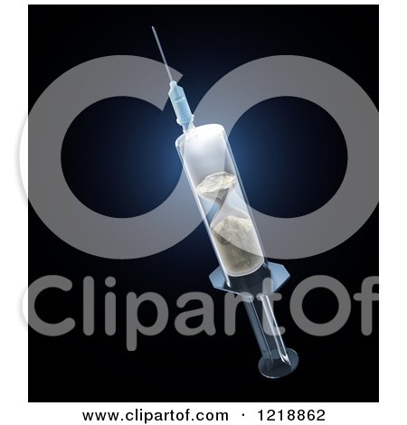 Clipart of a 3d Hourglass in a Syringe - Royalty Free Illustration by Mopic
