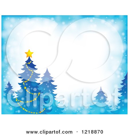 Clipart of a Background with a Christmas Tree and Faded Borders - Royalty Free Vector Illustration by visekart