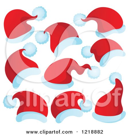 Clipart of Red Santa Hats - Royalty Free Vector Illustration by visekart