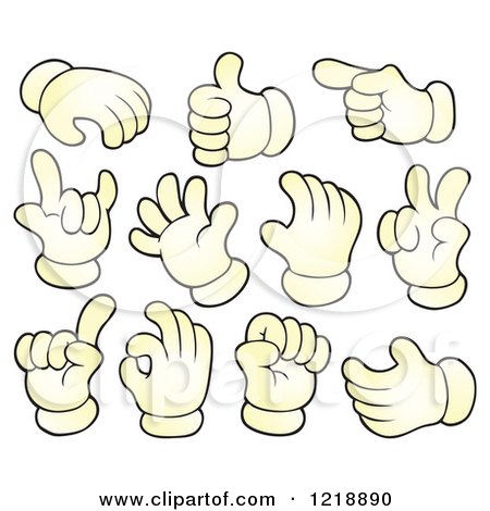 Clipart of Cartoon Hands Gesturing - Royalty Free Vector Illustration by visekart