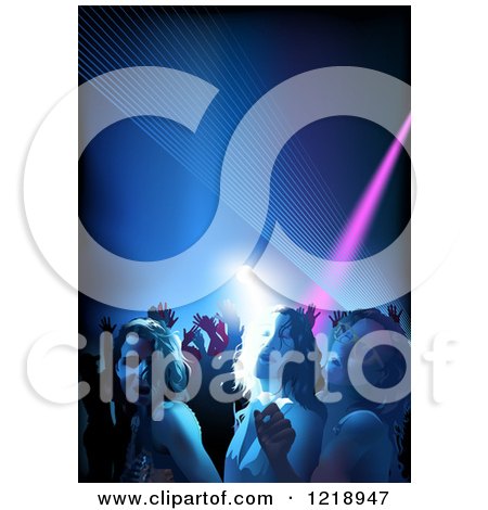 Clipart of a Crowd Dancing and Having a Good Time at a Party - Royalty Free Vector Illustration by dero