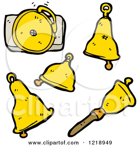 Cartoon of Golden Bells - Royalty Free Vector Illustration by lineartestpilot