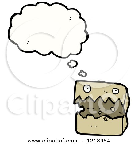 Cartoon of a Thinking Box - Royalty Free Vector Illustration by lineartestpilot