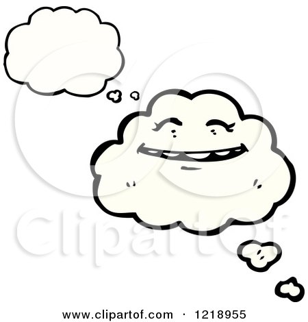 Cartoon of a Thinking Cloud - Royalty Free Vector Illustration by lineartestpilot