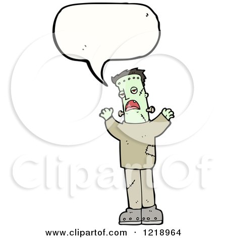 Cartoon of Frankenstein's Monster Speaking - Royalty Free Vector Illustration by lineartestpilot