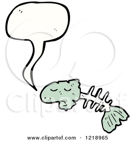 Cartoon of a Speaking Fish Skeleton - Royalty Free Vector Illustration by lineartestpilot