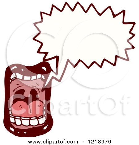 Cartoon of a Mouth Yawning - Royalty Free Vector Illustration by lineartestpilot